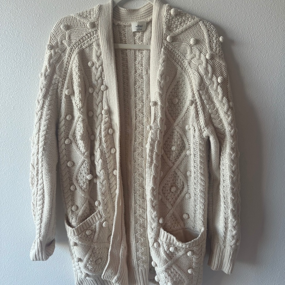 ARITZIA/Wilfred - Alps Cardigan - Pom Poms - Size Small